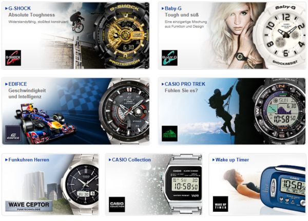 Casio Uhren Auswahl