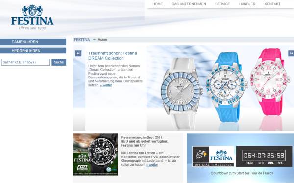 Festina Uhren Homepage