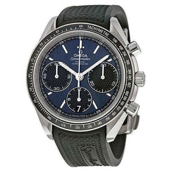Omega Herren-Armbanduhr Chronograph Automatik mit schwarzem Kautschuk Armband