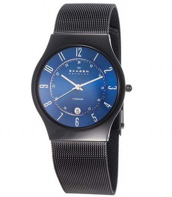 Herrenuhr: Skagen Armbanduhr Slimline Analog Titan Stahl T233XLTMN