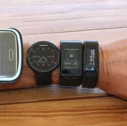 Größenvergleich Garmin vivosmart, vivoactive HR und Forerunner 35